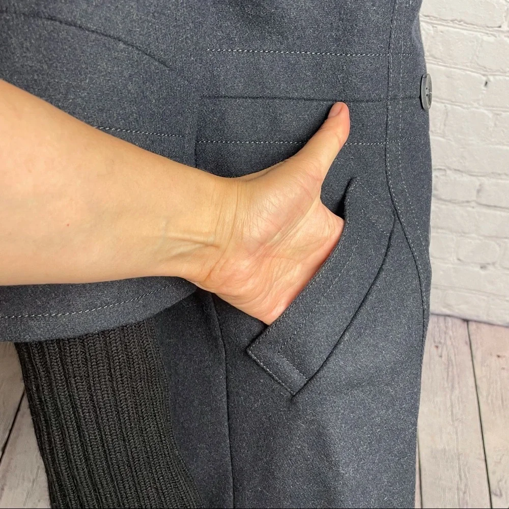 Andrew Marc Wool Coat Jacket Grey Color Knit Cuffs Size 6 - Picture 9 of 15